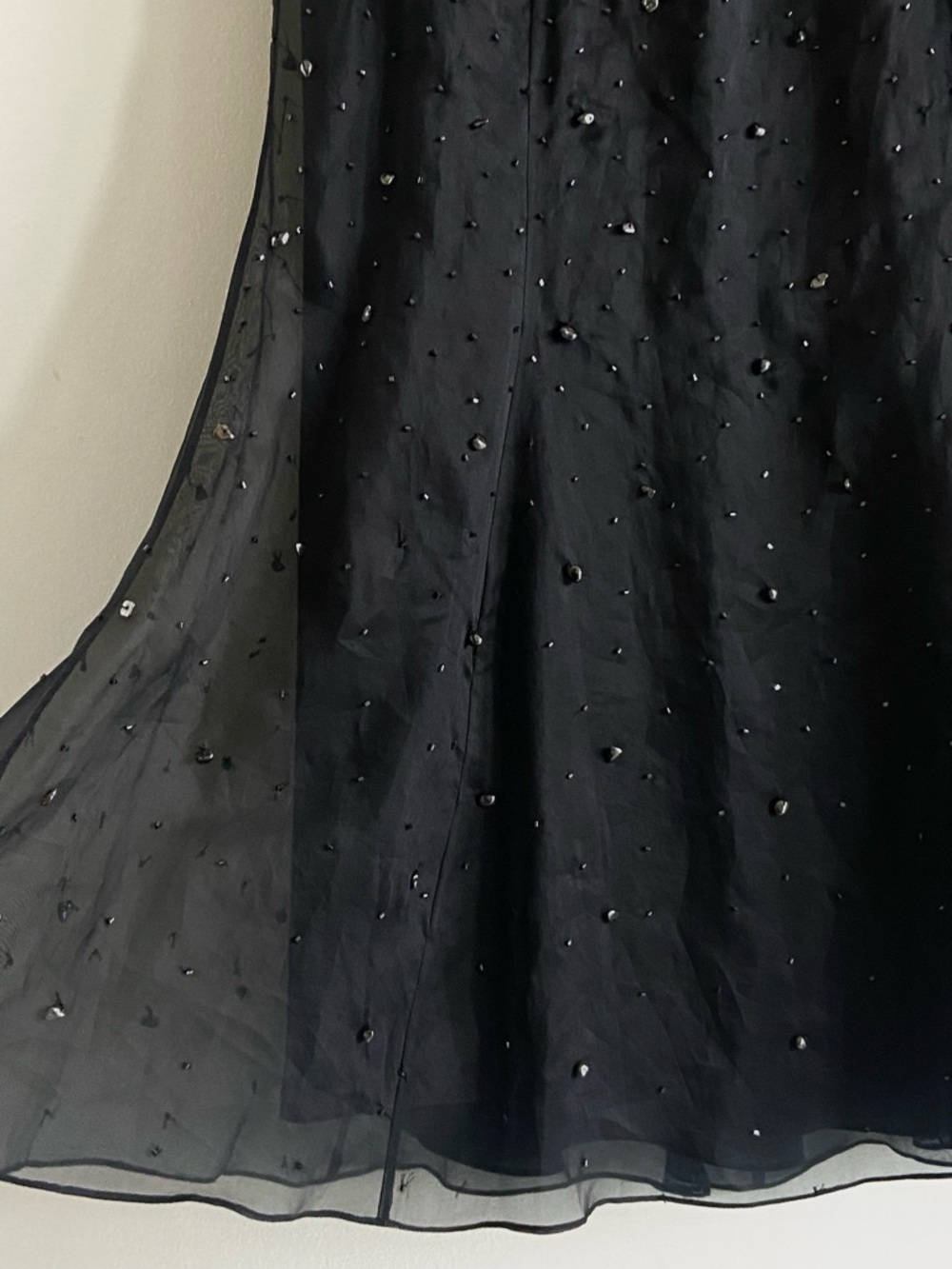 Dana Buchman Black Beaded Silk Evening Gala Maxi Skirt 12 - Picture 4 of 7